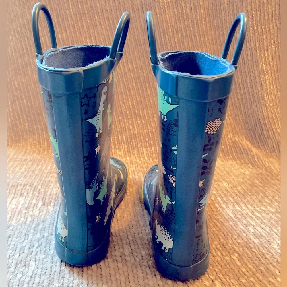 Dinosaur Print Rain Boots Boy Girl Unisex Outdoor Play Size‎ 1